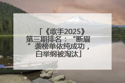 《歌手2025》第三期排名：“断眉”袭榜单依纯成功，白举纲被淘汰