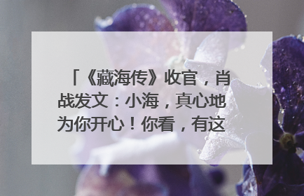 《藏海传》收官，肖战发文：小海，真心地为你开心！你看，有这么多人懂你！