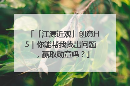 「江源近观」创意H5｜你能帮我找出问题，赢取勋章吗？