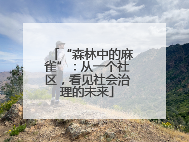 “森林中的麻雀”：从一个社区，看见社会治理的未来