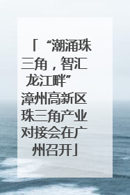 “潮涌珠三角，智汇龙江畔” 漳州高新区珠三角产业对接会在广州召开