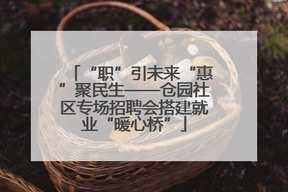 “职”引未来“惠”聚民生——仓园社区专场招聘会搭建就业“暖心桥”