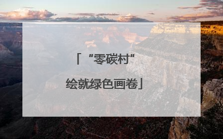 “零碳村” 绘就绿色画卷