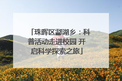 珠晖区酃湖乡：科普活动走进校园 开启科学探索之旅