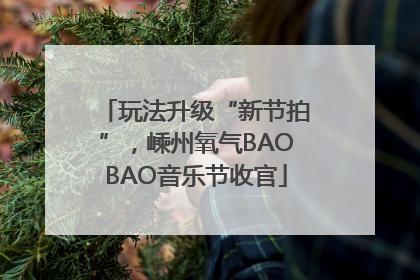 玩法升级“新节拍”，嵊州氧气BAOBAO音乐节收官
