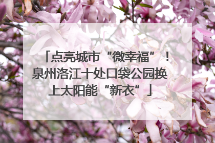 点亮城市“微幸福”！泉州洛江十处口袋公园换上太阳能“新衣”
