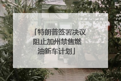 特朗普签署决议 阻止加州禁售燃油新车计划