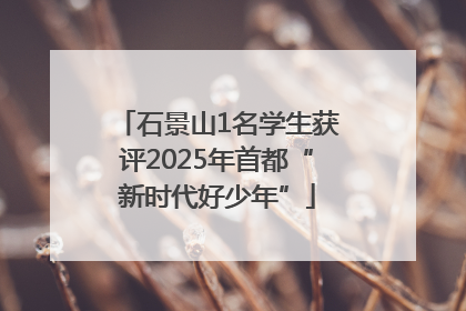石景山1名学生获评2025年首都“新时代好少年”