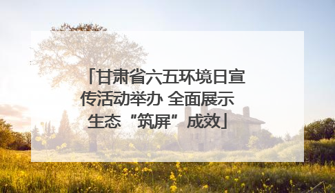 甘肃省六五环境日宣传活动举办 全面展示生态“筑屏”成效