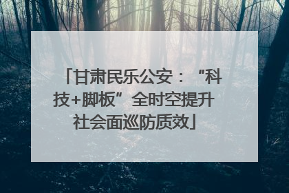 甘肃民乐公安：“科技+脚板”全时空提升社会面巡防质效