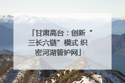 甘肃高台：创新“三长六链”模式 织密河湖管护网