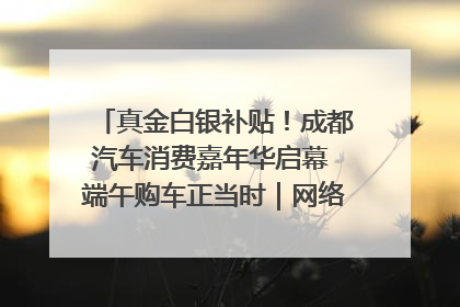 真金白银补贴！成都汽车消费嘉年华启幕 端午购车正当时｜网络中国节·端午