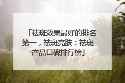 祛斑效果最好的排名第一，祛斑亮肤：祛斑产品口碑排行榜
