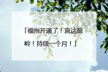 福州开通了！直达鼓岭！持续一个月！