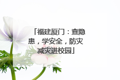 福建厦门：查隐患，学安全，防灾减灾进校园
