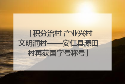 积分治村 产业兴村 文明润村——安仁县源田村再获国字号称号