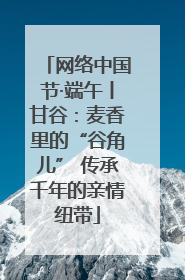 网络中国节·端午丨甘谷：麦香里的“谷角儿” 传承千年的亲情纽带