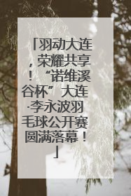 羽动大连，荣耀共享！“诺维溪谷杯”大连·李永波羽毛球公开赛圆满落幕！