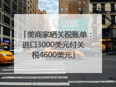美商家晒关税账单：进口3000美元付关税4600美元