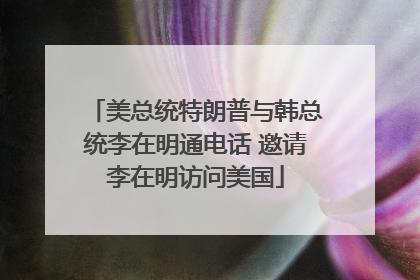 美总统特朗普与韩总统李在明通电话 邀请李在明访问美国