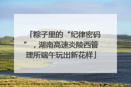 粽子里的“纪律密码”，湖南高速炎陵西管理所端午玩出新花样