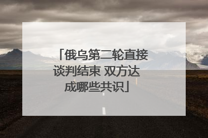 俄乌第二轮直接谈判结束 双方达成哪些共识