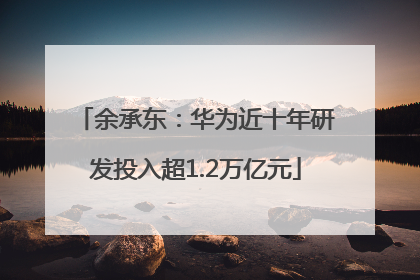 余承东：华为近十年研发投入超1.2万亿元