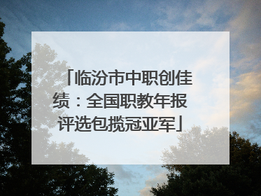 临汾市中职创佳绩：全国职教年报评选包揽冠亚军