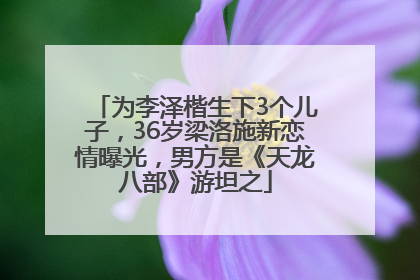 为李泽楷生下3个儿子，36岁梁洛施新恋情曝光，男方是《天龙八部》游坦之