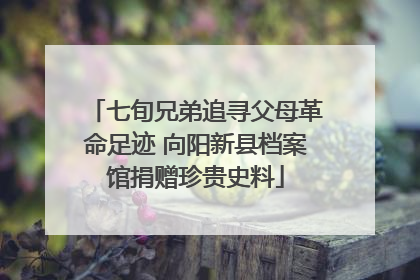 七旬兄弟追寻父母革命足迹 向阳新县档案馆捐赠珍贵史料