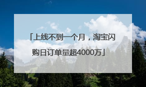 上线不到一个月，淘宝闪购日订单量超4000万