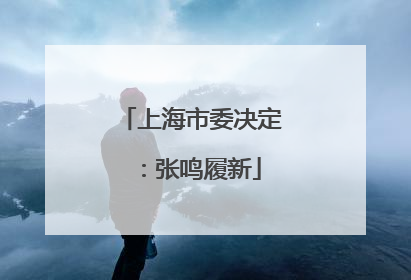 上海市委决定：张鸣履新