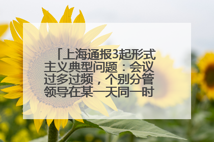 上海通报3起形式主义典型问题：会议过多过频，个别分管领导在某一天同一时段需参加3个会议