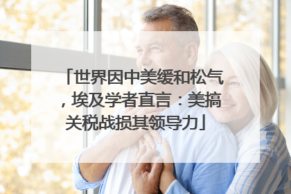 世界因中美缓和松气，埃及学者直言：美搞关税战损其领导力