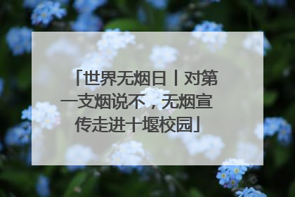 世界无烟日丨对第一支烟说不，无烟宣传走进十堰校园