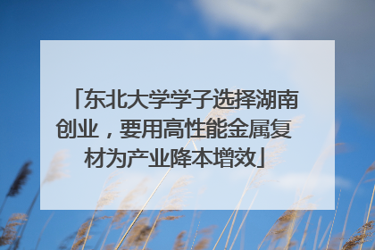 东北大学学子选择湖南创业，要用高性能金属复材为产业降本增效