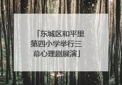 东城区和平里第四小学举行三幕心理剧展演