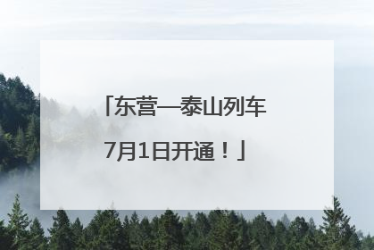 东营—泰山列车7月1日开通！