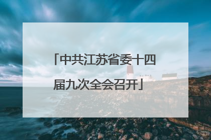 中共江苏省委十四届九次全会召开