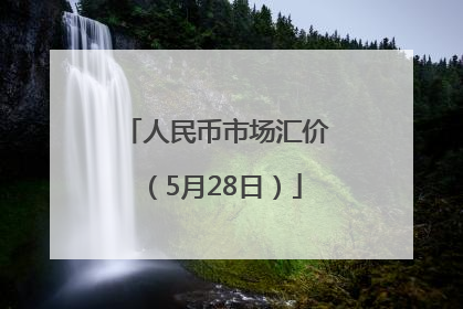 人民币市场汇价（5月28日）