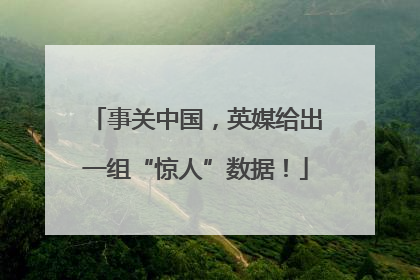 事关中国，英媒给出一组“惊人”数据！