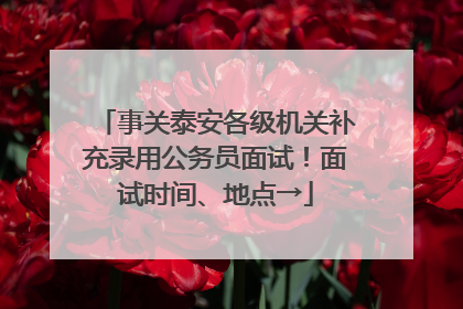 事关泰安各级机关补充录用公务员面试！面试时间、地点→