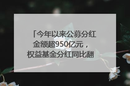 今年以来公募分红金额超950亿元，权益基金分红同比翻倍｜招财猫