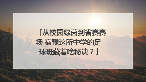 从校园绿茵到省赛赛场 宿豫这所中学的足球班藏着啥秘诀？