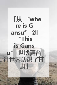 从 “where is Gansu” 到 “This is Gansu” 世博舞台让世界认识了甘肃