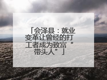 会泽县：就业变革让曾经的打工者成为致富“带头人”