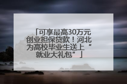 可享最高30万元创业担保贷款！河北为高校毕业生送上“就业大礼包”
