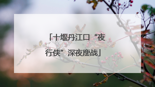 十堰丹江口“夜行侠”深夜鏖战
