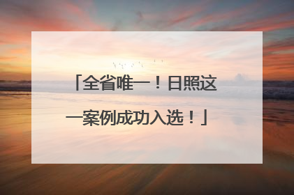 全省唯一！日照这一案例成功入选！
