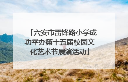 六安市雷锋路小学成功举办第十五届校园文化艺术节展演活动